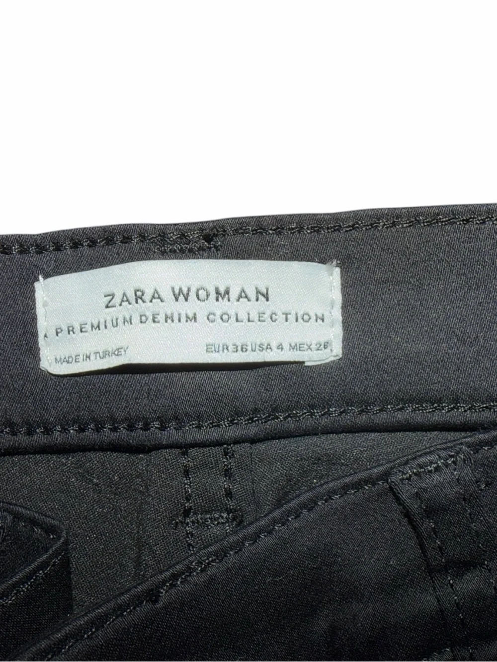 Zara Woman Black Stretch Capri Pants Cropped Slim Fit Size 4 - Picture 6 of 11